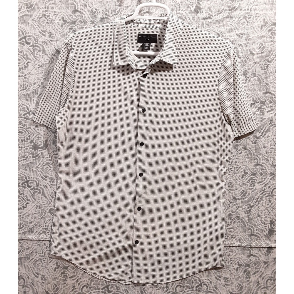 Shaquille O'Neal XLG Cooling  Button Down Size LT Shirt Light Gray Light Weight